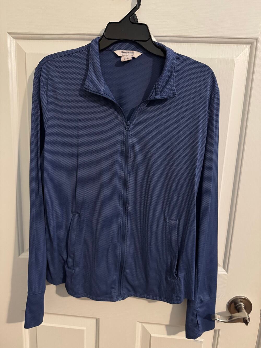 Tommy Bahama Women's Racquet & Paddle Zip Athletic Jacket Pickleball Blue XL